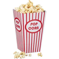 Relaxdays 49 Tlg. Popcorn Set, Popcorn Maker Silikon Rot, Popcorntüten, Zubereitung In Der Mikrowelle, Popcorn Popper Bpa-frei