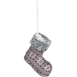 Weihnachtsstiefel Nikolausstiefel Nikolausstrumpf Weihnachtsstrumpf Socke Deko grau