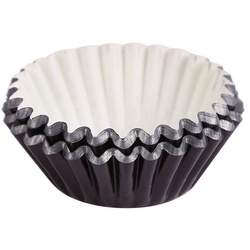 Miss Bakery’s House Muffinform Mini Muffinförmchen folienbeschichtet, (Schwarz 120-tlg), kleine Metallic-Papierbackförmchen für Mini-Cupcakes und Minimuffins schwarz