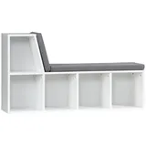 Homcom Bücherregal 108 x 30 x 60 cm Weiß Grau