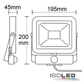 Fiai IsoLED Außenstrahler Aluminium 30 W schwenkbar IP65 2800 lm schwarz
