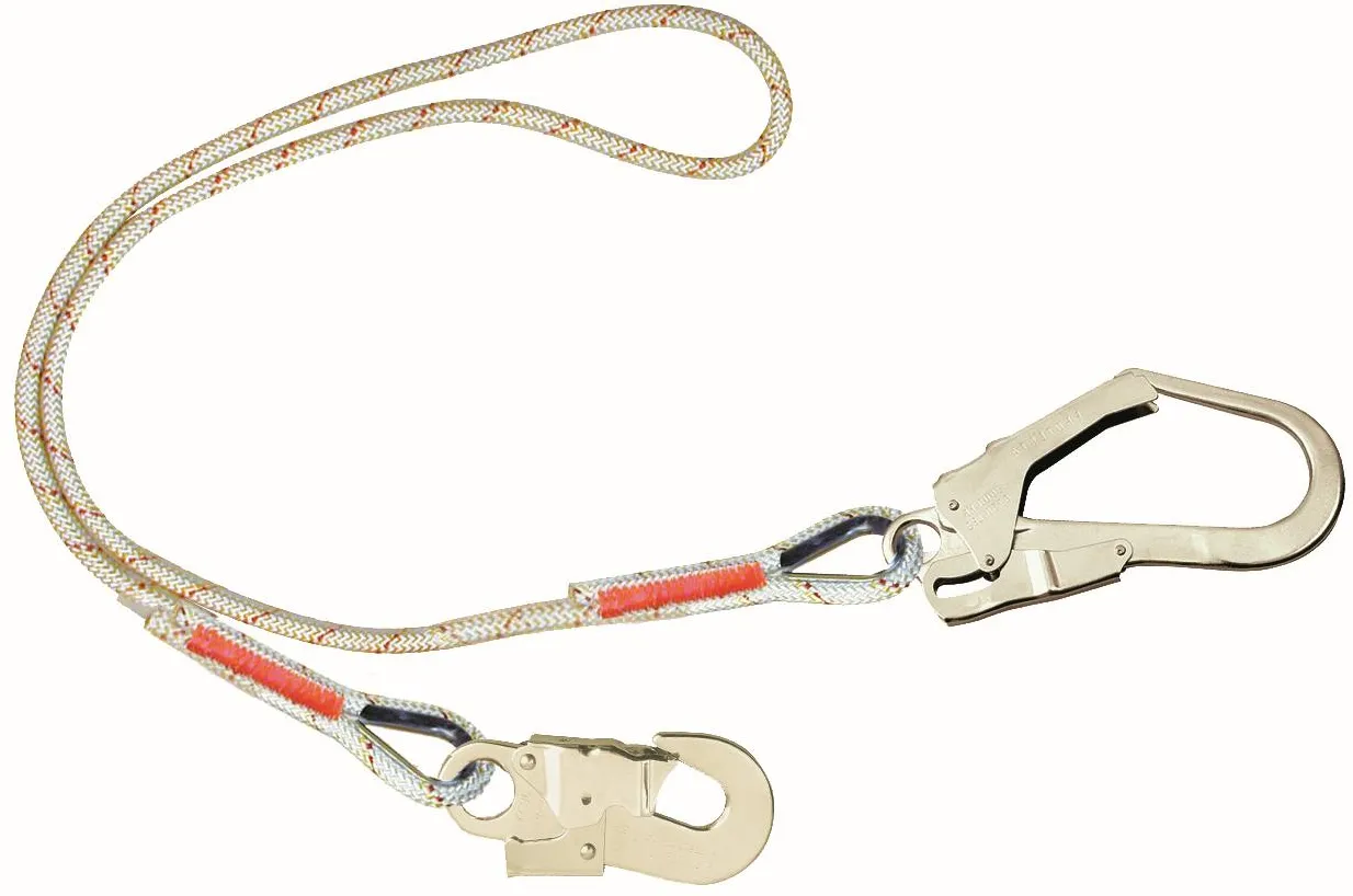 3M PROTECTA Halteseil, Länge: 2 m, Kernmantelseil 10,5 mm, Karabiner AJ565, Öffnungsweite 17 mm und Karabiner AJ595 Öffnungsweite 50 mm, 2,0 m