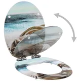 vidaXL Toilettensitz MDF Muschel-Design Weiß