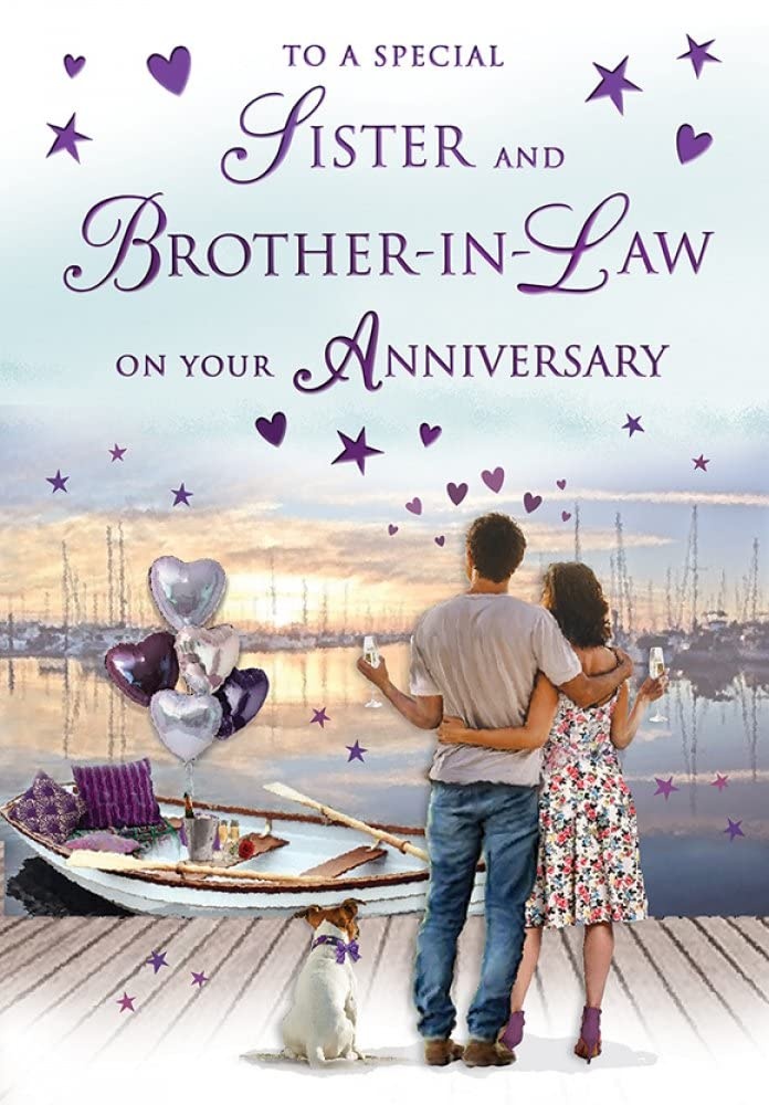 Jubiläumskarte für Schwester und Schwiegerbruder – Regal Publishing – To a Special Sister and Brother-In-Law on your anniversary- Pair by the Sea Design