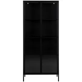 Actona Vitrine Newcastle 80 x 40 x 180 cm Schwarz