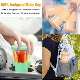 luxuskollektion 24oz Bubble Tea Becher mit Deckel und Strohhalm, 2er Set