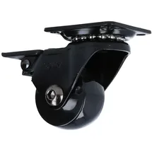 MS Beschläge Kugelgelagert Möbelrolle Schwarz Kunststoffrolle Bremse