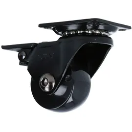 MS Beschläge Kugelgelagert Möbelrolle Schwarz Kunststoffrolle Bremse