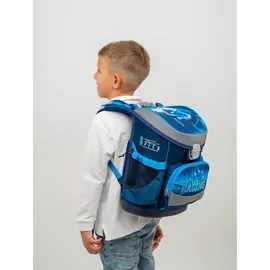 Belmil Mini-Fit Schulranzen-Set 4tlg Racing Blue Neon