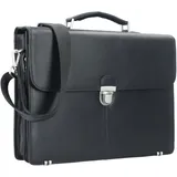 Esquire Oxford Aktentasche Leder 41 cm Laptopfach schwarz