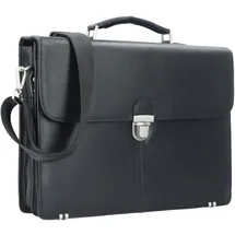 Esquire Oxford Aktentasche Leder 41 cm Laptopfach schwarz