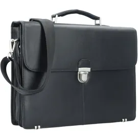 Esquire Oxford Aktentasche Leder 41 cm Laptopfach schwarz