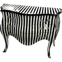 Casa Padrino Barock Kommode 120 cm Schwarz / Weiß
