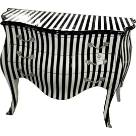 Casa Padrino Barock Kommode 120 cm Schwarz / Weiß