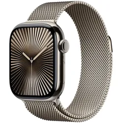 Apple Watch Series 10 Titan Natur (GPS + Cellular) 42mm (Milanaise Armband natur)