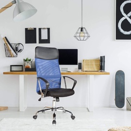 Import [Generic] Rebecca Mobili Bürostühle aus Kunstleder und Nylon, schwarz und blau - Blau