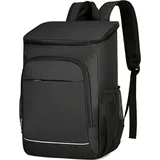 32 L Kühl Rucksack Kühltasche - Groß Isoliert Kühlrucksack Wasserdichten Ultraleicht Rucksäcke Damen Herren Cooler Bag für Camping, BBQ, Wand... - Schwarz