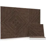 JBER Akustikpaneele, 6 Stück, selbstklebende dekorative Schallschutzplatten, schallabsorbierende Wandpaneele für Büro, Aufnahmestudio, Wohnzimmer, Schlafzimmer, 180 x 120 cm, dunkles Walnussholz