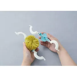 Clover 3129 Pom Set – 4 Stück Pompom-Maker, ABS-Kunstharz, Polypropylen und Edelstahl, Mehrfach, 4 Pack, 4 Count