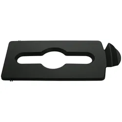 Recycling-Mix Deckeleinsatz mit einer Propelleröffnung für Rubbermaid Slim Jim Recycling-Station | HxBxT 1,3x20,3x42cm Schwarz von PROREGAL