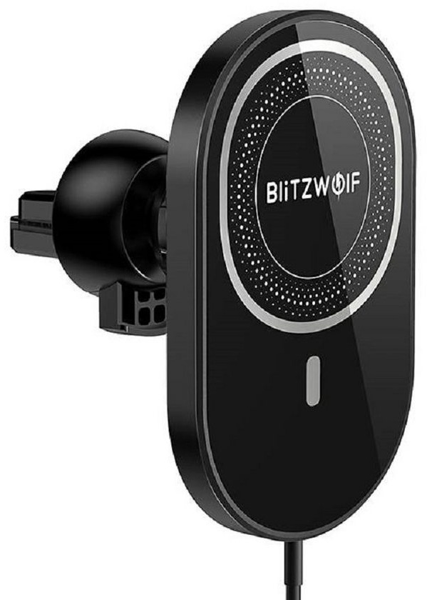 BLiTZWOLF BW-CW4 15W Qi Kabelloses Laden KFZ-Handyhalterung Schwarz Smartphone-Halterung schwarz