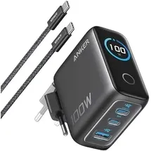 Anker 100W USB C Ladegerät, Smart Ladegerät, kompaktes 3-Port GaN Netzteil