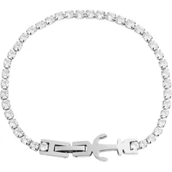 Edelstahlarmband ADELIA ́S "Damen Armband Anker aus Edelstahl mit Strasssteine 17 cm", silber, Armbänder, Damen, 17