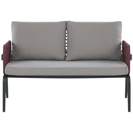 Beliani Lounge Set 4-Sitzer schwarz/burgunderrot