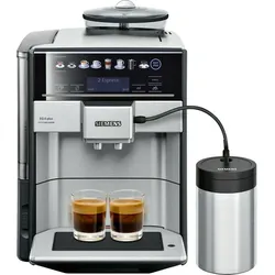 SIEMENS EQ.6 plus extraKlasse TE657F03DE Edelstahl, schwarz Kaffeevollautomat (OneTouch, ceramDrive Mahlwerk, coffeeSelect Display,