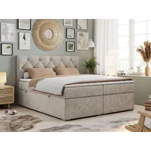 MKS Boxspringbett 140 x 200 cm H3 Beige