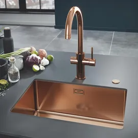 Grohe K700U 1.0 rechts Edelstahl Handbetätigung 554 x 444 mm
