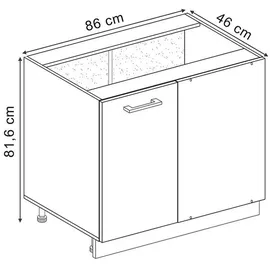 Vicco Eckunterschrank R-Line 86 x 81,6 x 60 cm Weiß