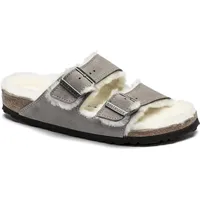Birkenstock Arizona Lammfell Wildleder Stein Münze Schmales Fußbett - 1017403 - Grau - 43