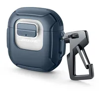 Dexnor Hülle Kompatibel mit Bose QuietComfort Earbuds II (2022) & Bose QuietComfort Ultra Earbuds (2023), Secure Lock Clip Robustes Gehäuse Stoßfeste Hülle mit Karabiner & Schlüsselanhänger-Marineblau