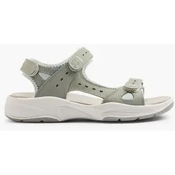 Leder Sandale - Damen - grau