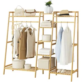 [en.casa] Garderobenständer Sogndal 139 x 158 x 40 cm Beige