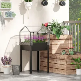 Outsunny Hochbeet 60 x 60 x 120 cm Schwarz