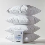 Homescapes Kissenbezug 4er-Set 80 x 80 cm Weiss