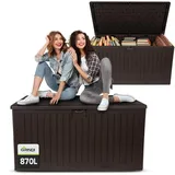Grindi - Gartenbox Kissenbox Auflagenbox - Treeline - Braun, 870 Liter, 161x82x83 cm - Wassersichere Outdoor Paketbox, Gartenschrank & Truhe, wetterfest für Balkon, Gartenhaus, Geräteschuppen