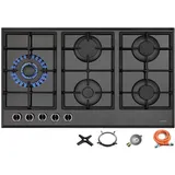 phönix handels gmbh Phönix PG-901LT Gaskochfeld Gaskocher 5 flammig Propan / Erdgas + Set