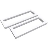 SoGood - doporro 50x3x15 cm rostfreie Edelstahl Wandkonsole weiß Wandhalter WH01 Träger Regalträger Regalhalter (2 Stück) - Weiß | Rechteckig