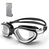 YAKAON Schwimmbrille Kinder, A1MINI Polarisiert Komfortabel Kinder Schwimmbrille Anti Nebel UV-Schutz Schwimmbrille für Mädchen und Jungen (A4-Non-Polarized-White-Clear)