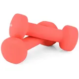 Queenfit Neopren Kurzhanteln, Frauen Hanteln 2er Set von 0,5 bis 2 kg, Gymnastikhanteln für Damen Gymnastik, Yoga, Pilates, Fitness Kraftraining Workout für Zuhause (2 x 0.5 kg, Rosa)