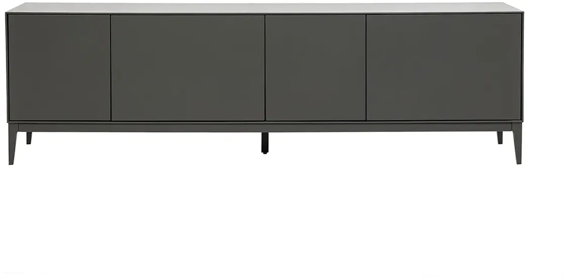 TV-Möbel in glänzendem Grau mit Aufbewahrung L180 cm GRAY