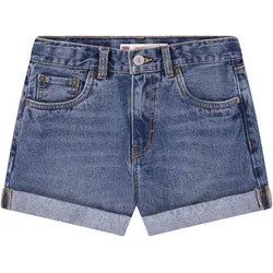 Jeansshorts LEVI'S KIDS "LVG MINI MOM SHORT W/ ROLL CUF", Mädchen, Gr. 6 (116), N-Gr, pink (pinky promis), Denim/Jeans, Obermaterial: 100% Baumwolle, casual, Jeans, for GIRLS