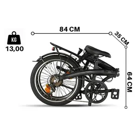 licorne bike gmbh Licorne Bike Phoenix 2D, 20 Zoll Aluminium-Faltrad-Klapprad, Scheibenbremse, Discbremse, V-Bremse Faltfahrrad-Herren-Damen, 7 Gang Kettenschaltung ... - Schwarz