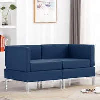 Ecksofas Blau Modular-Ecksofas 2 Stk. mit Auflagen Stoff Blau - Blau