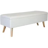 Relaxdays Truhenbank Gepolstert Weiß 40 x 110 x 40 cm