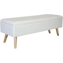 Relaxdays Truhenbank Gepolstert Weiß 40 x 110 x 40 cm