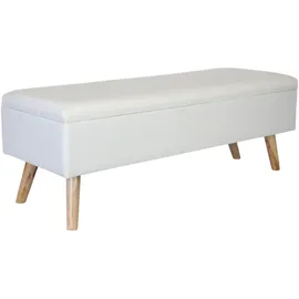 Relaxdays Truhenbank Gepolstert Weiß 40 x 110 x 40 cm